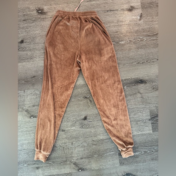 SKIMS Velour Lounge Joggers XS Mocha Brown Soft Cozy Sweatpants - Picture 2 of 3